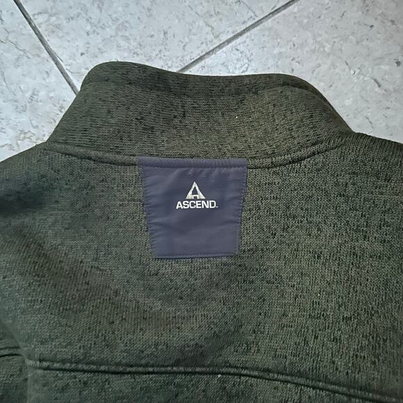 Ascend Mens 2XL XXL Fleece Lining Jacket Green Hiking Outdoors Gorpcore Pockets - Picture 4 of 9